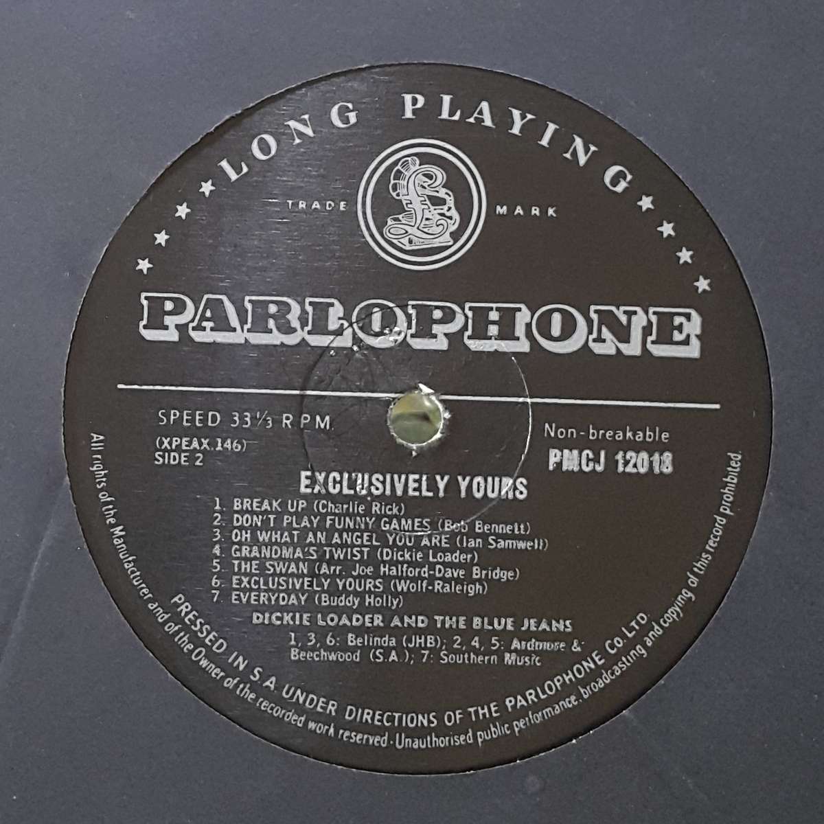 DICKIE LOADER & BLUE JEANS - EXCLUSIVELY YOURS  Vinyl, LP, Album, Mono Country: South Africa 1963