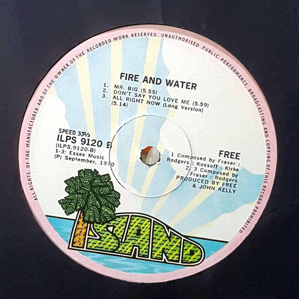 FREE - FIRE AND WATER Vinyl, LP, Album Country: South Africa Released: 1970