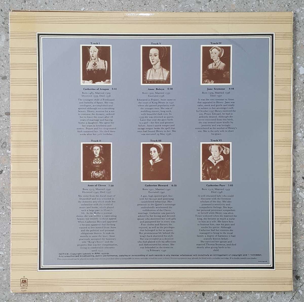 RICK WAKEMAN - THE SIX WIVES OF HENRY VIII Vinyl, LP, Album, Gatefold Country: South Africa 1973