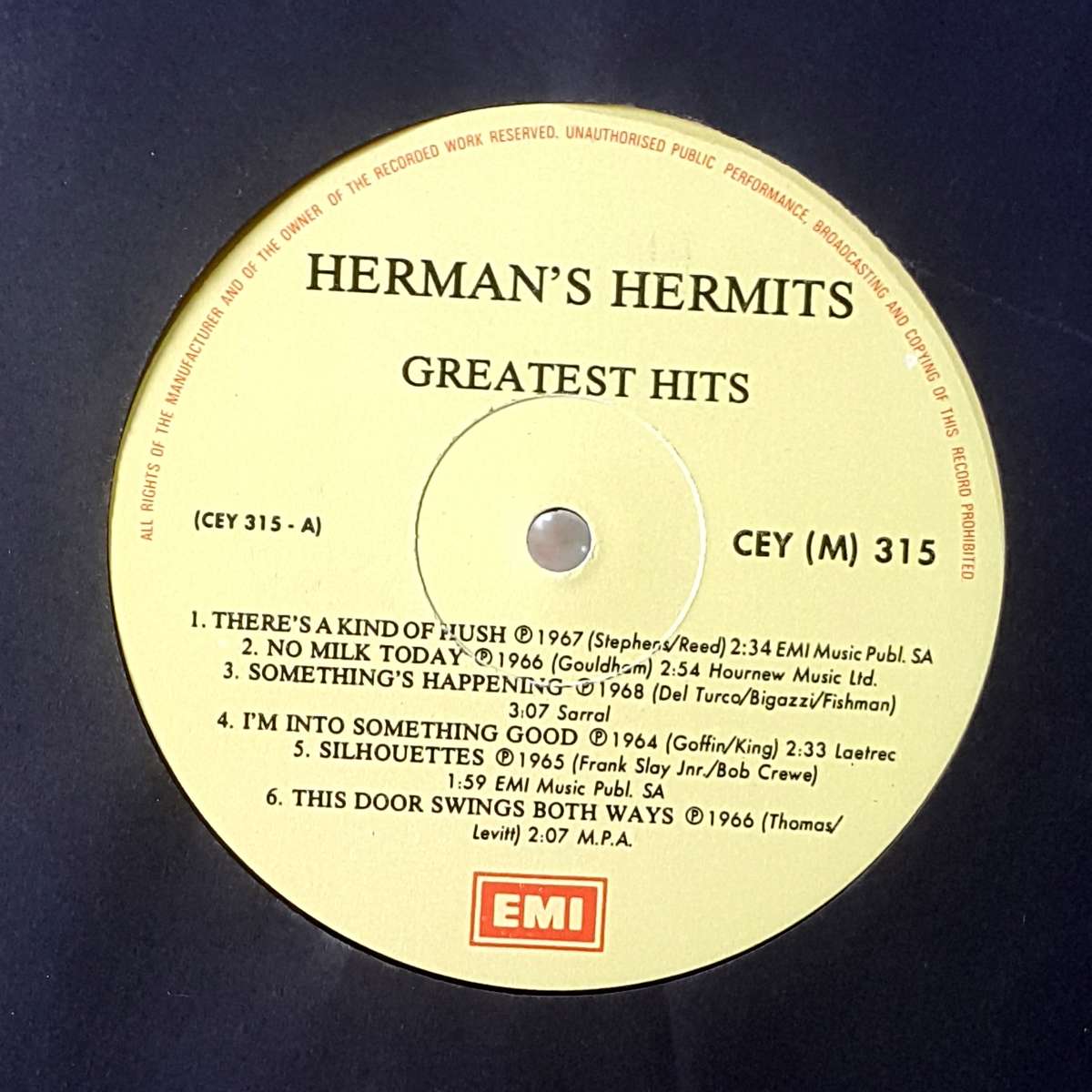 HERMAN'S HERMITS - GREATEST HITS Vinyl, LP, Compilation Country: South Africa Released: 1984