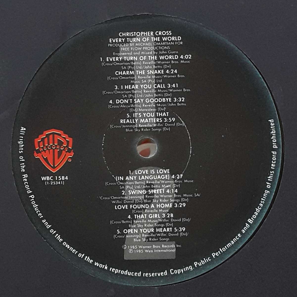 CHRISTOPHER CROSS - EVERY TURN OF THE WORLD Vinyl, LP, Album Country: South Africa Released: 1985