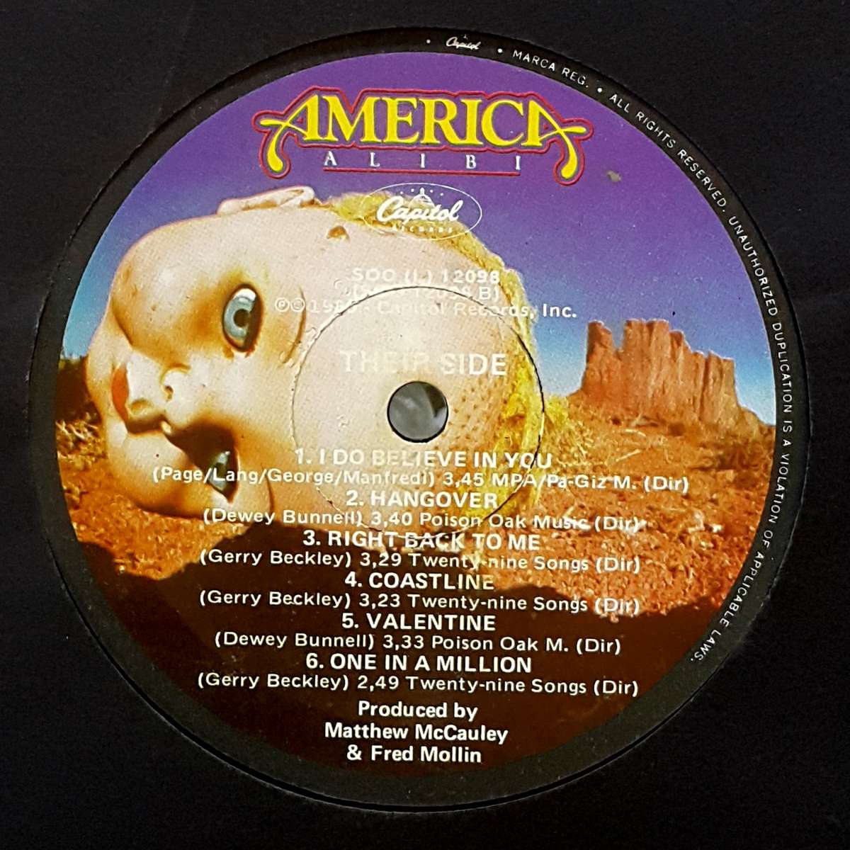 AMERICA - ALIBI - Vinyl, LP, Album Country: South Africa Released: 1980