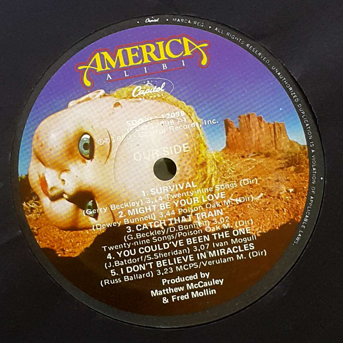 AMERICA - ALIBI - Vinyl, LP, Album Country: South Africa Released: 1980