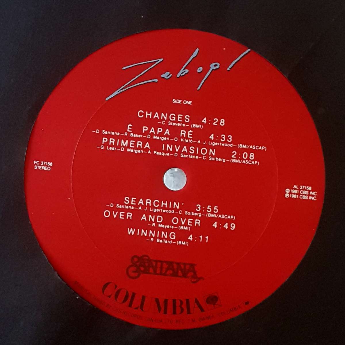 SANTANA - ZEBOP! Vinyl, LP, Album, Stereo Country: Europe Released: Apr 1981