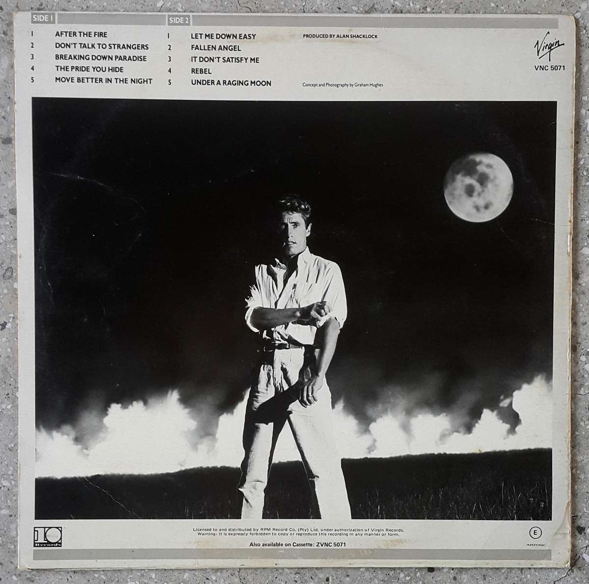 ROGER DALTREY  - UNDER A RAGING MOON Vinyl LP Album South Africa 1985