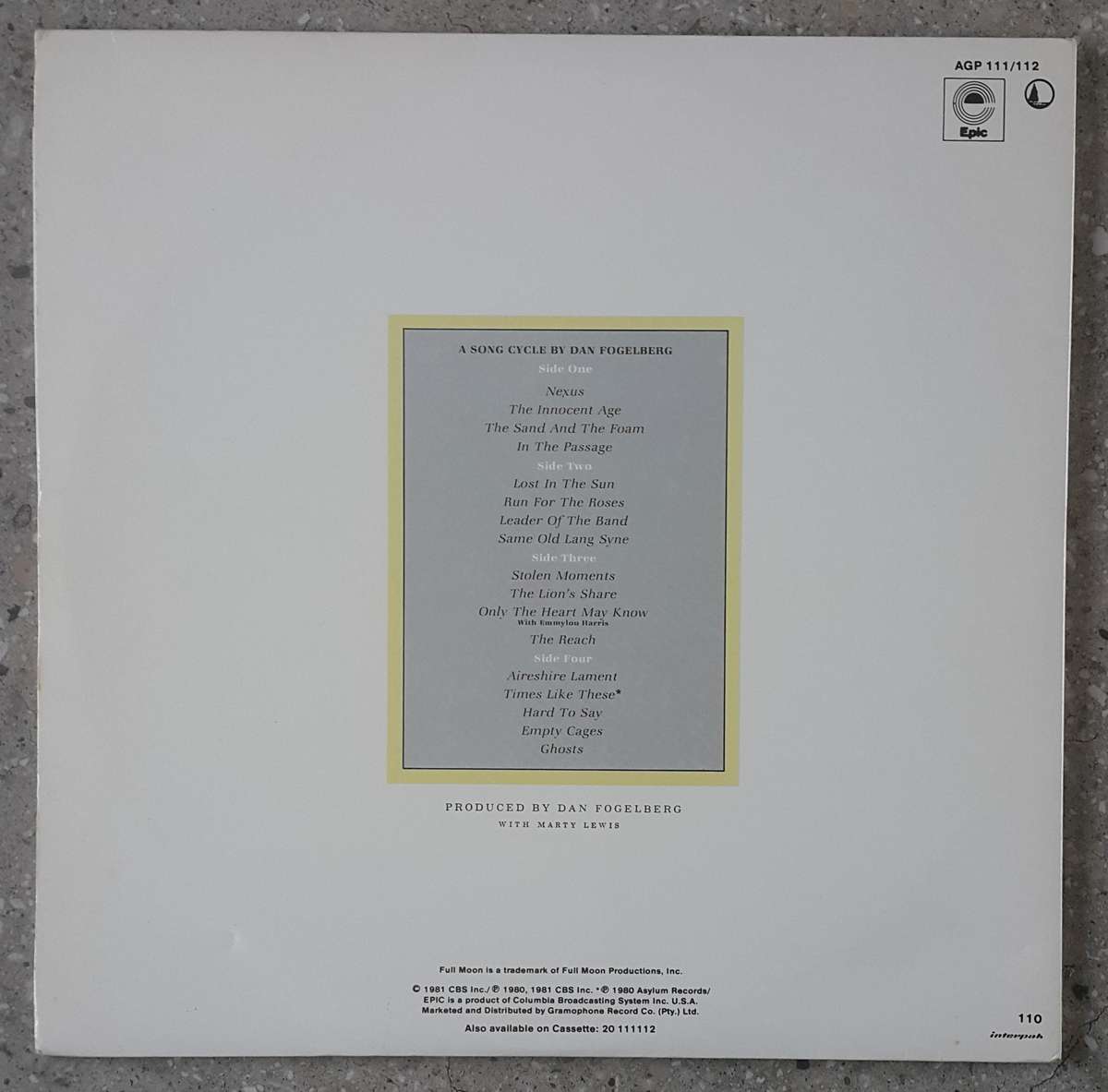 DAN FOGELBERG - THE INNOCENT AGE 2 × Vinyl, LP, Album Country: South Africa Released: 1981
