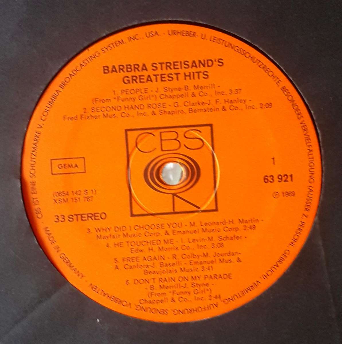 BARBRA STREISAND - BARBRA STREISANDS'S GREATEST HITS Vinyl, LP, Compilation Country: Germany 1970