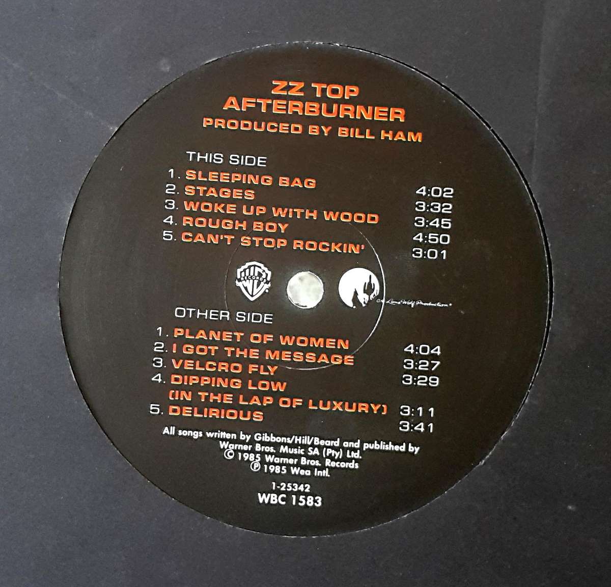 ZZ TOP - AFTERBURNER Vinyl, LP, Album Country: South Africa Released: 1985
