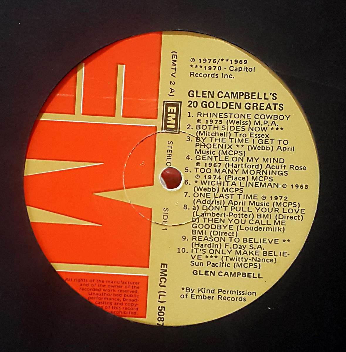 GLEN CAMPBELL - GLEN CAMPBELL'S TWENTY GOLDEN GREATS Vinyl, LP, Comp. Country: South Africa