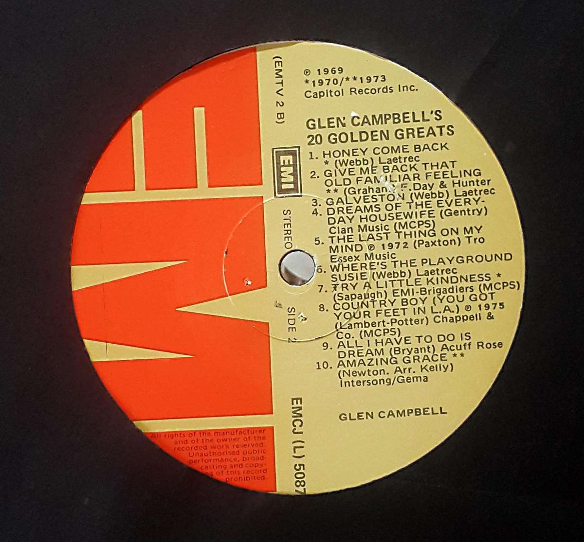 GLEN CAMPBELL - GLEN CAMPBELL'S TWENTY GOLDEN GREATS Vinyl, LP, Comp. Country: South Africa