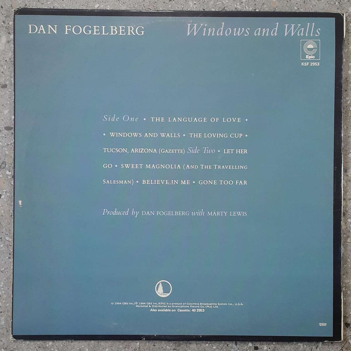 DAN FOGELBERG - WINDOWS AND WALLS Vinyl, LP, Album Country: South Africa Released: 1984
