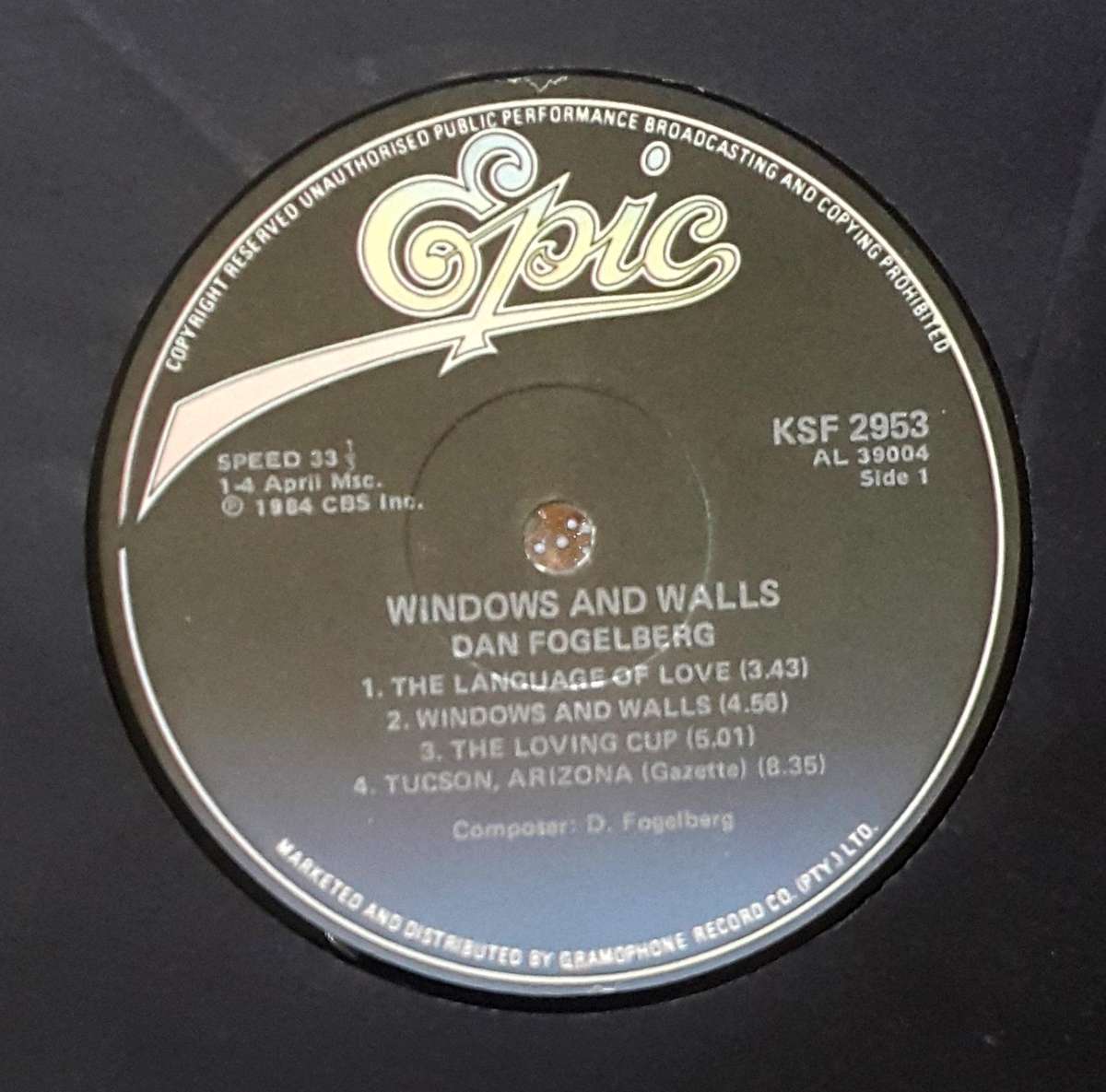 DAN FOGELBERG - WINDOWS AND WALLS Vinyl, LP, Album Country: South Africa Released: 1984