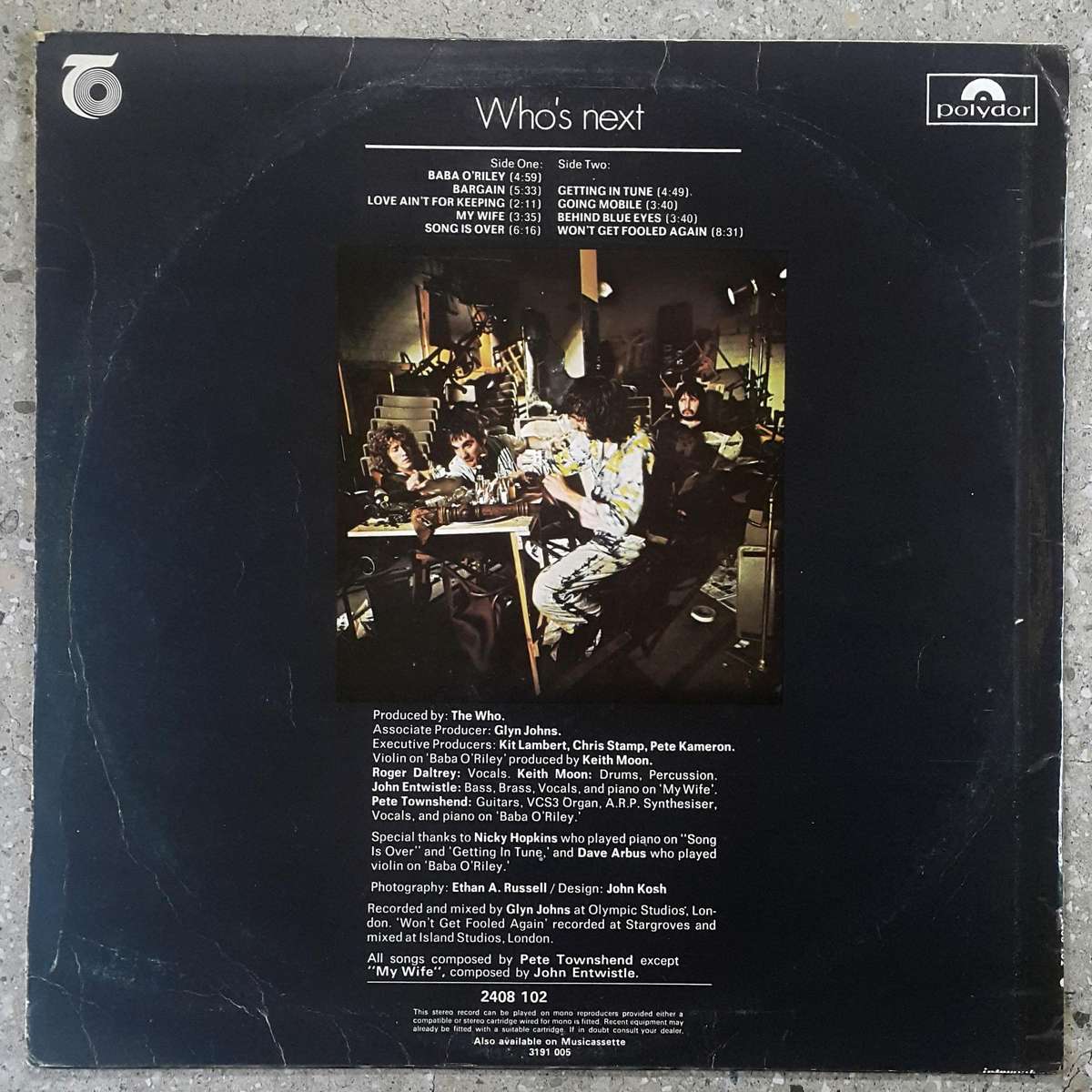 THE WHO - WHO'S NEXT Vinyl, LP, Album Country: South Africa Released: 1971