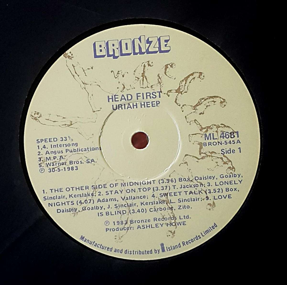 URIAH HEEP - HEAD FIRST Vinyl, LP, Album Country: South Africa Released: 30 May 1983