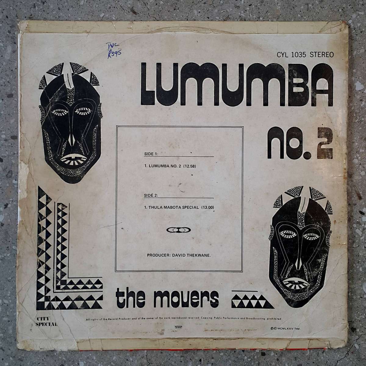THE MOVERS - LUMUMBA NO. 2 Vinyl, LP, Album Country: South Africa Released: 1975
