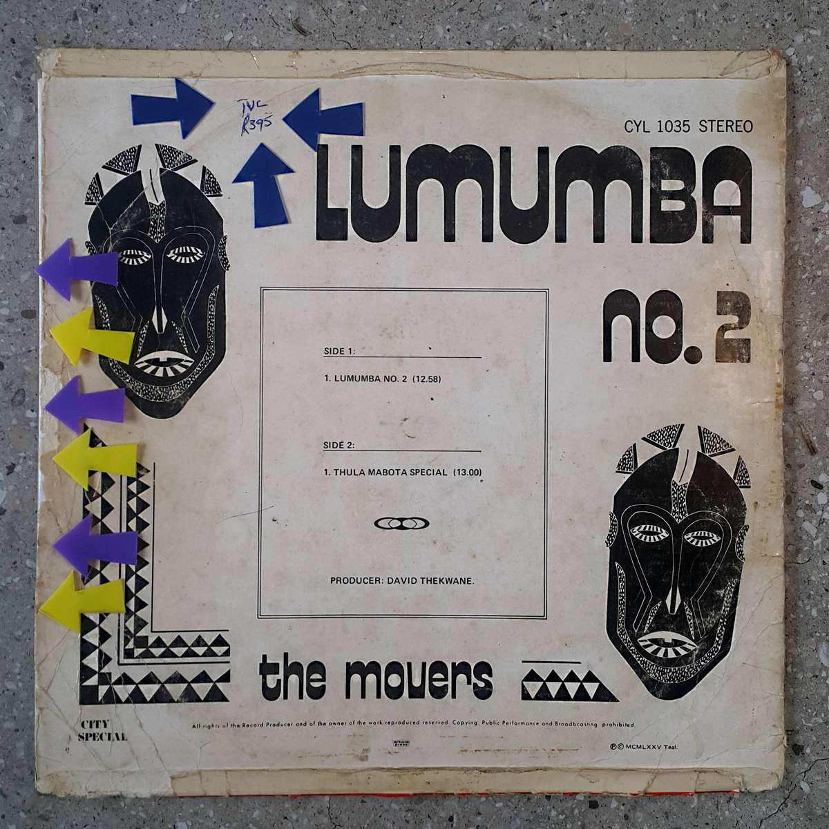 THE MOVERS - LUMUMBA NO. 2 Vinyl, LP, Album Country: South Africa Released: 1975