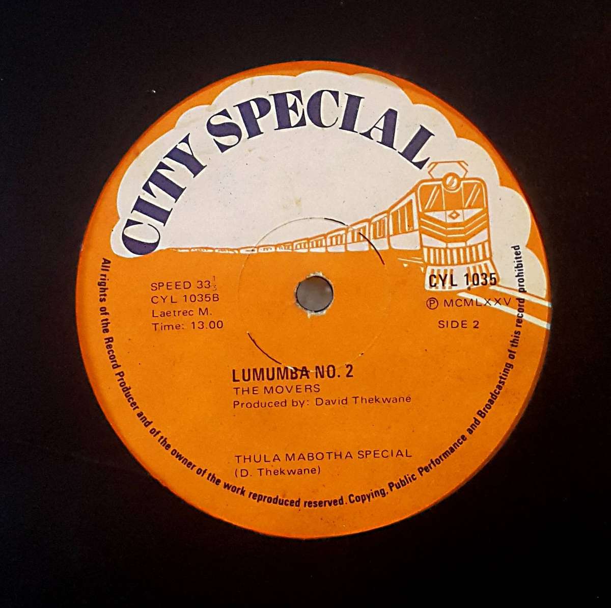 THE MOVERS - LUMUMBA NO. 2 Vinyl, LP, Album Country: South Africa Released: 1975