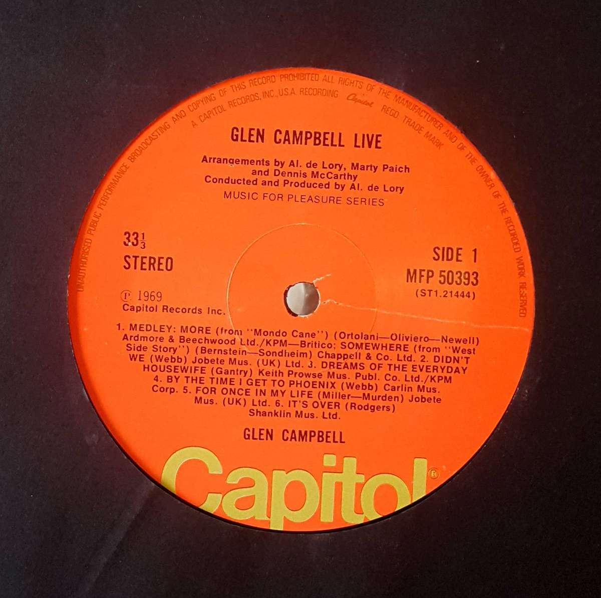 GLEN CAMPBELL - LIVE Vinyl, LP, Album, Reissue, Stereo Country: UK Released:  1969