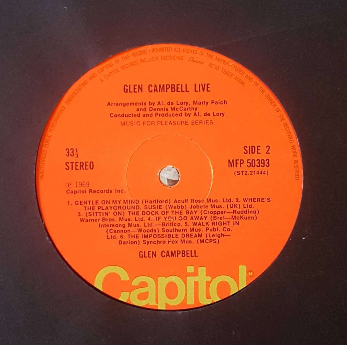 GLEN CAMPBELL - LIVE Vinyl, LP, Album, Reissue, Stereo Country: UK Released:  1969