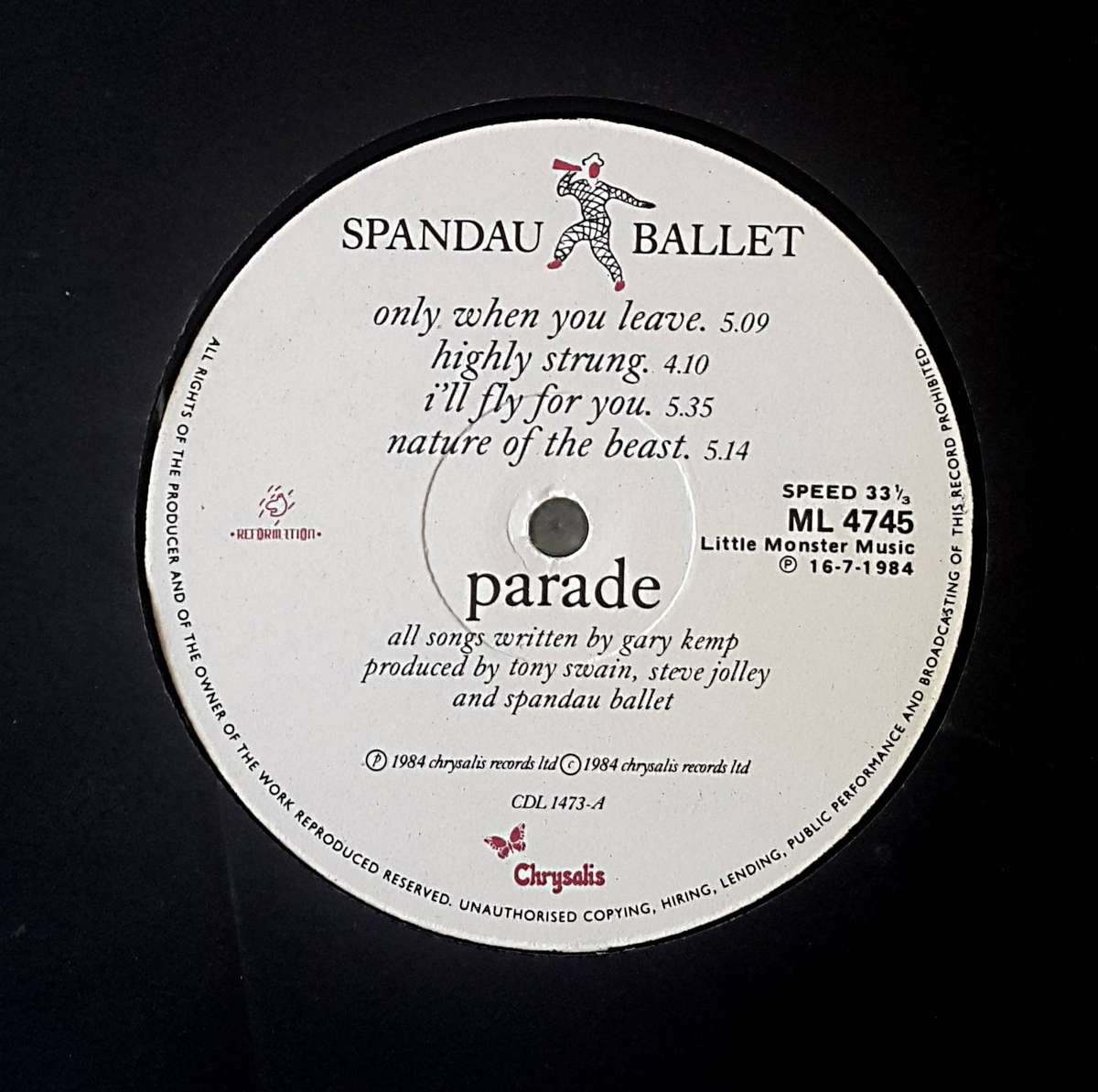SPANDAU BALLET - PARADE Vinyl, LP, Album, Gatefold Country: South Africa Released: 1984