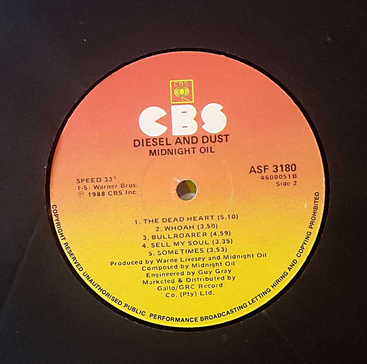 MIDNIGHT OIL - DIESEL AND DUST Vinyl, LP, Album Country: South Africa Released: 1988