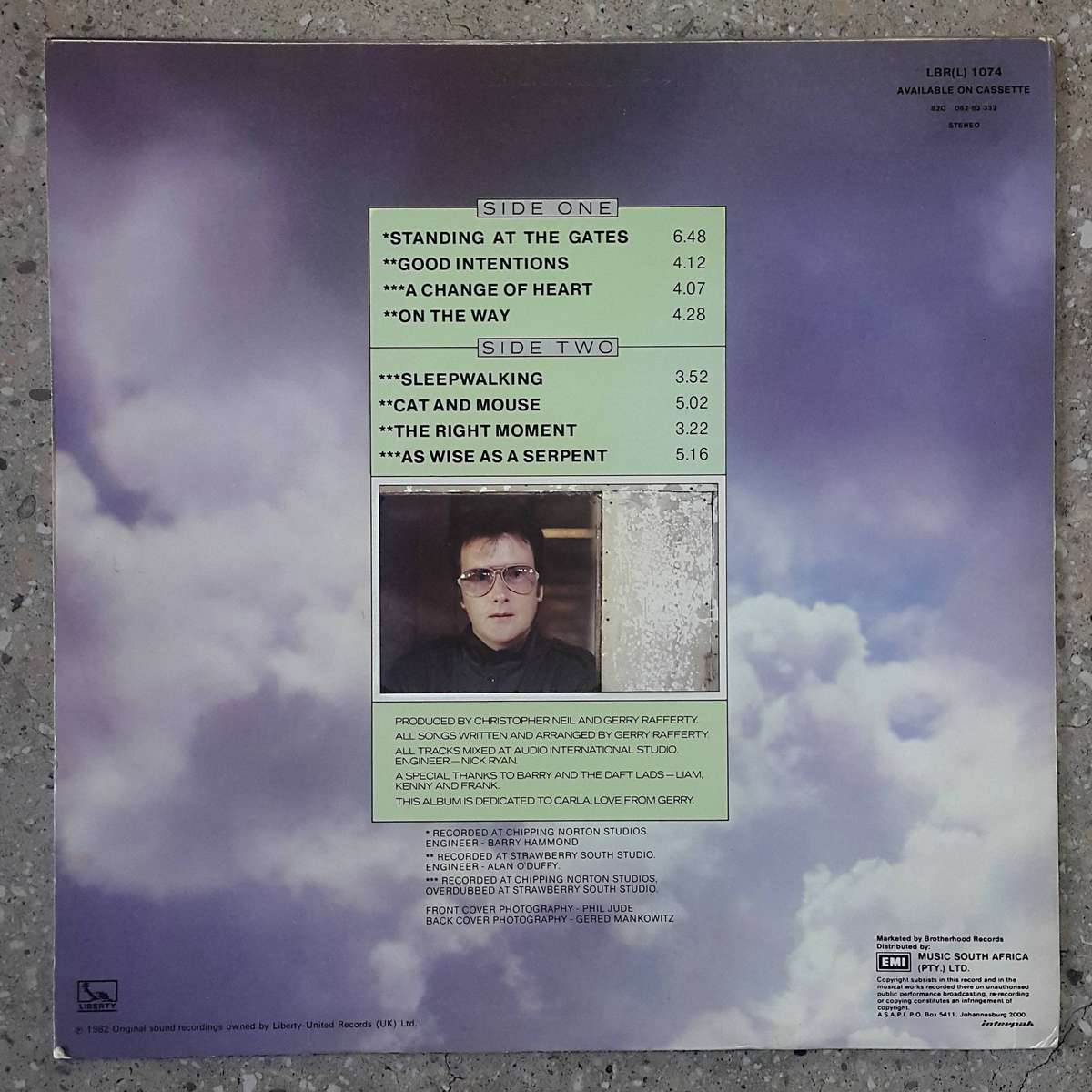 GERRY RAFFERTY - SLEEPWALKING Vinyl, LP, Album Country: South Africa Released: 1982