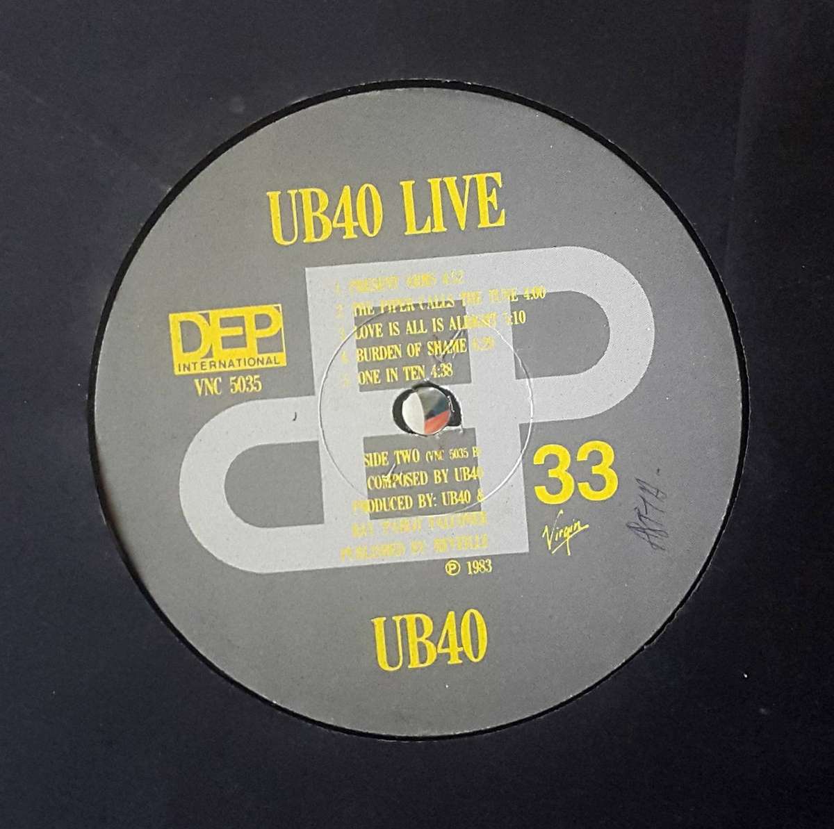 UB40 -LIVE  Vinyl, LP, Album, Yellow Print on Labels Country: South Africa Released: 1983