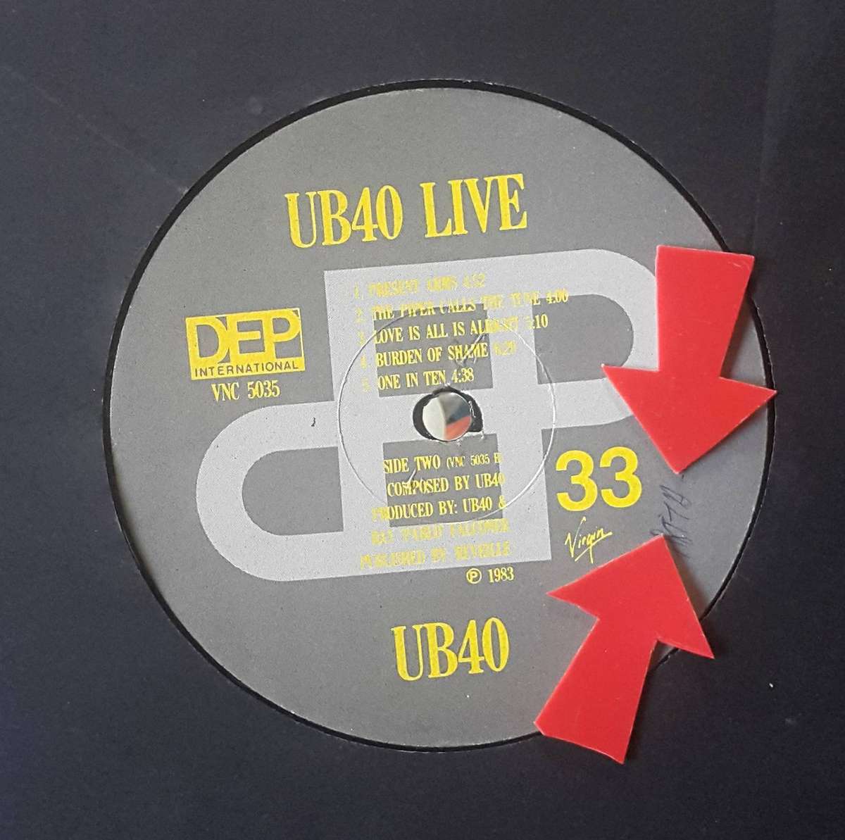 UB40 -LIVE  Vinyl, LP, Album, Yellow Print on Labels Country: South Africa Released: 1983