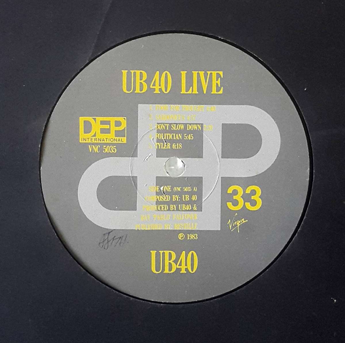 UB40 -LIVE  Vinyl, LP, Album, Yellow Print on Labels Country: South Africa Released: 1983