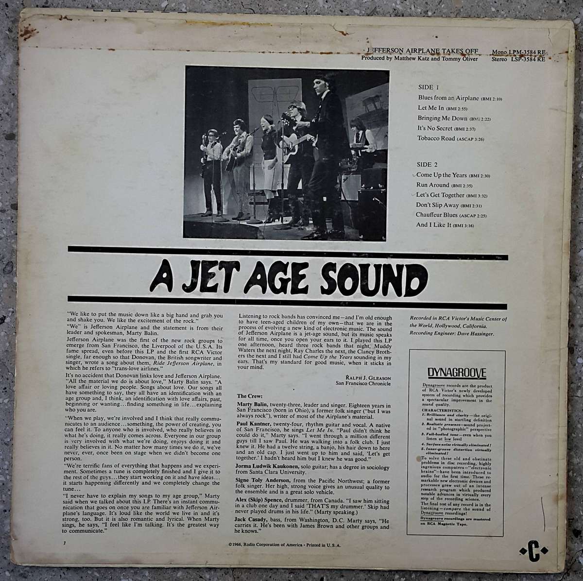 JEFFERSON AIRPLANE - JEFFERSON AIRPLANE TAKES OFF Vinyl, LP, Album, Mono, US Released 1966