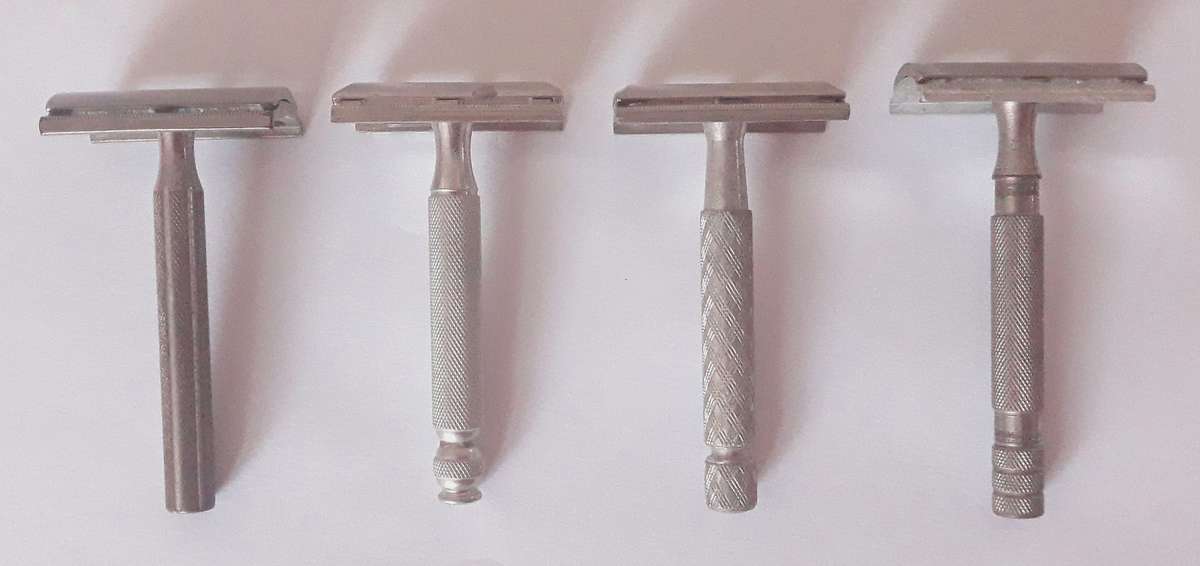 Vintage Collection of Four Gillette Tech Safety Razors