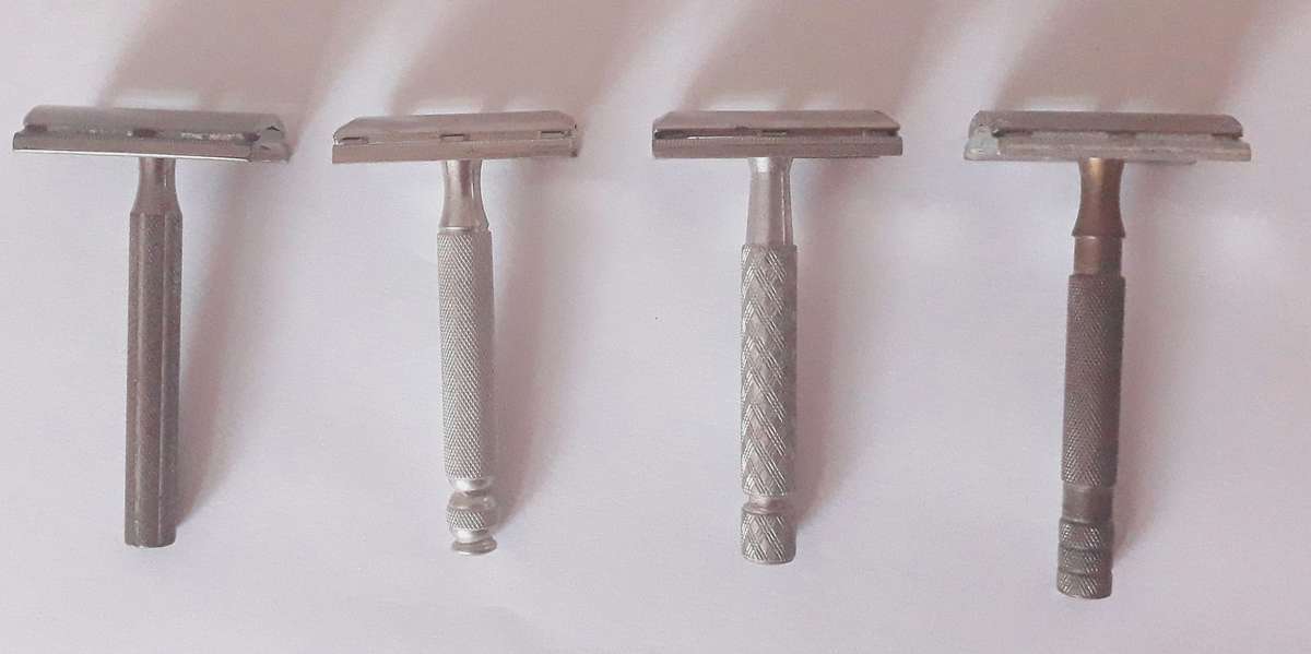 Vintage Collection of Four Gillette Tech Safety Razors
