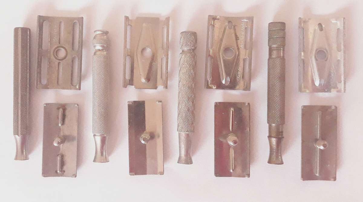 Vintage Collection of Four Gillette Tech Safety Razors
