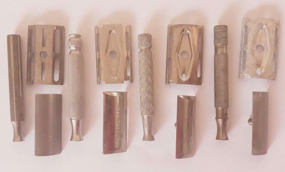 Vintage Collection of Four Gillette Tech Safety Razors
