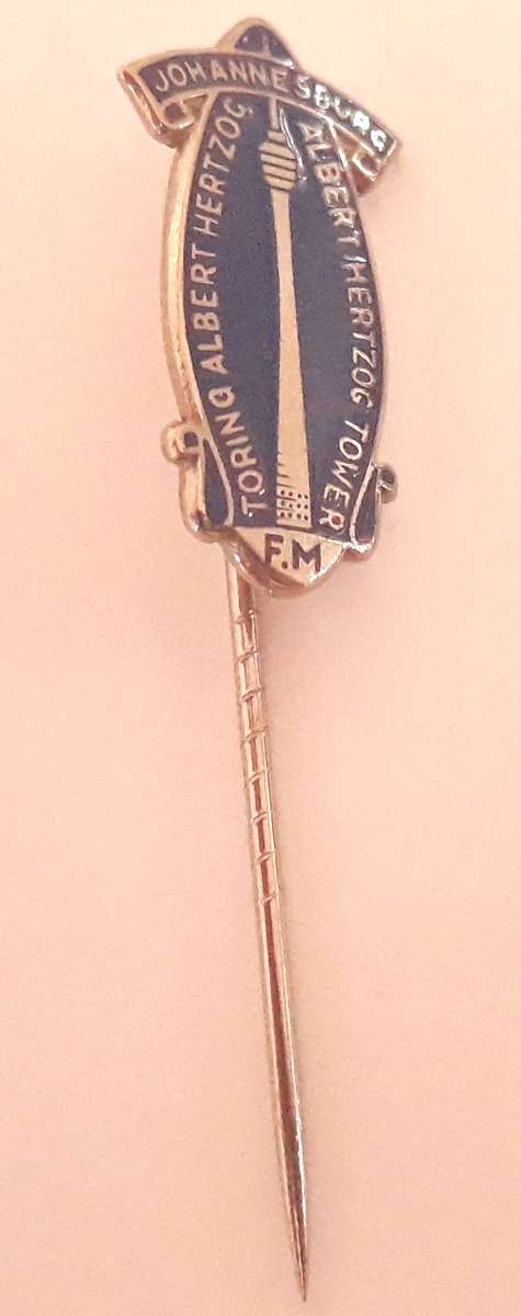 Vintage Johannesburg Albert Hertzog Tower FM Radio Pin Badge