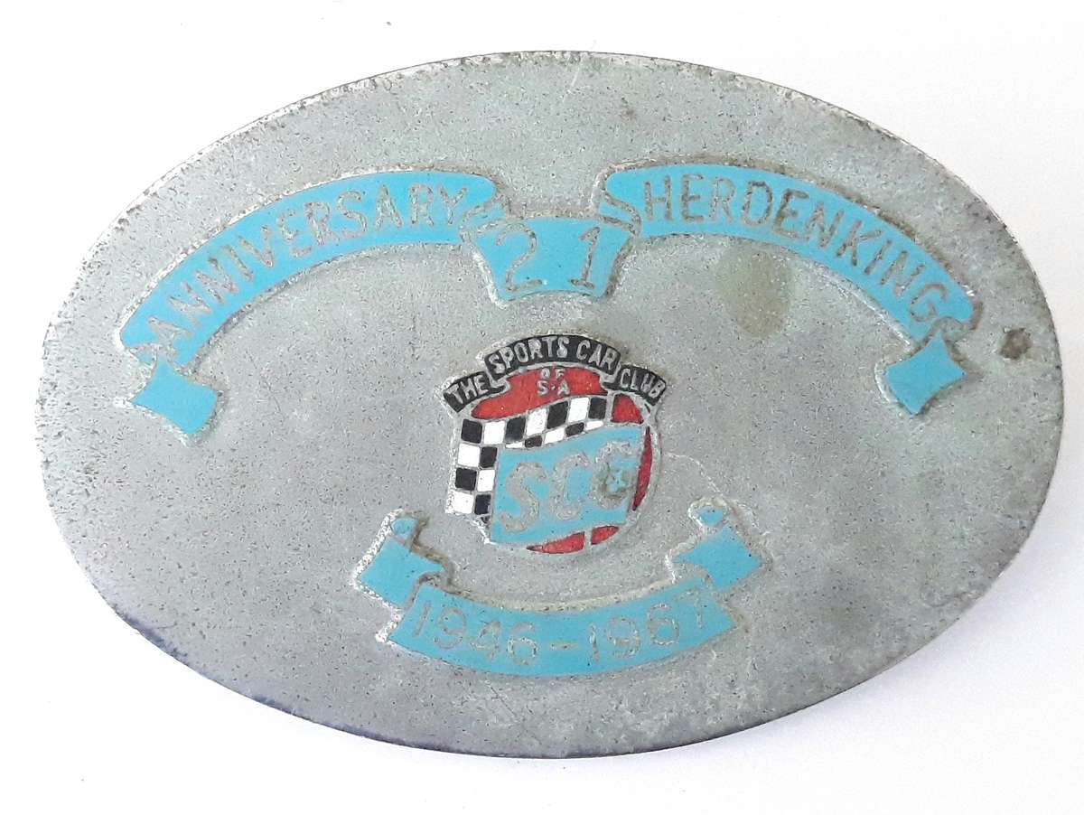 Vintage The Sports Car Club of South Africa 21 Year Anniversary Car Badge