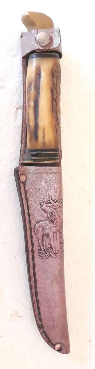 Vintage Boker Solingen Germany Stag Horn Hunting Knife