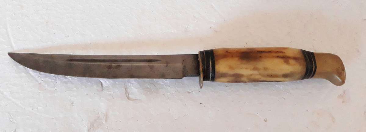 Vintage Boker Solingen Germany Stag Horn Hunting Knife