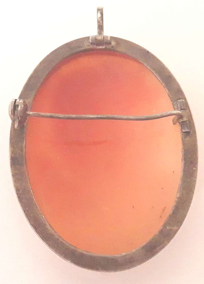 Vintage Sterling Silver Cameo Brooch