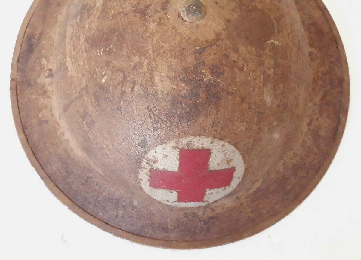 World War Two South African Red Cross 1940 Jager-Rand Steel Brodie Helmet