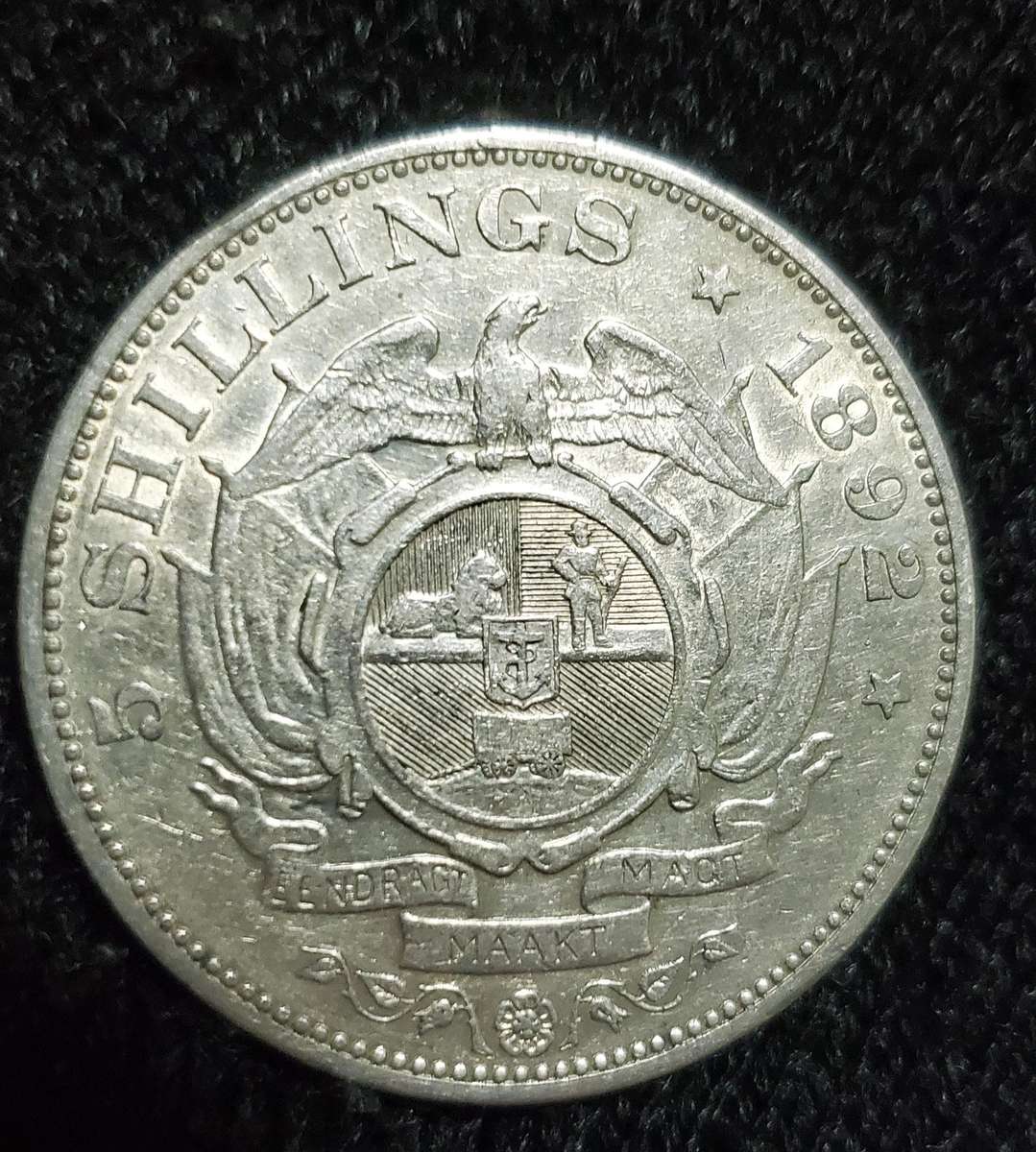 1892 5 Shilling ZAR Kruger Single Shaft