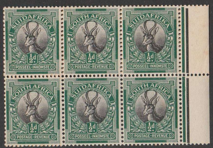 UNION OF SA  1930   UMM BLOCK OF 6