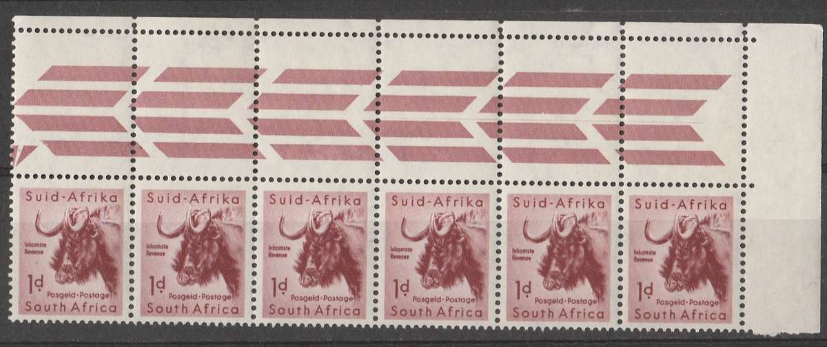 UNION OF SOUTH AFRICA      SACC   151    BLOCK OF 6    4 BROKEN BAR  UMM