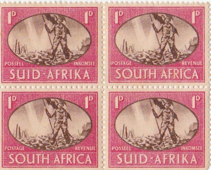 UNION OF SOUTH AFRICA      VARIETY    SACC107A   1945   BLOCK OF 4