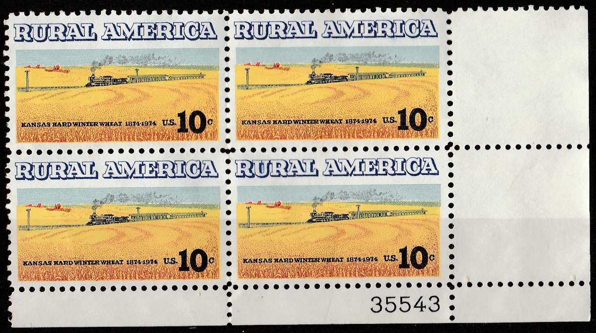 USA    RURAL AMERICA      BLOCK OF 4   KANSAS    WHEAT