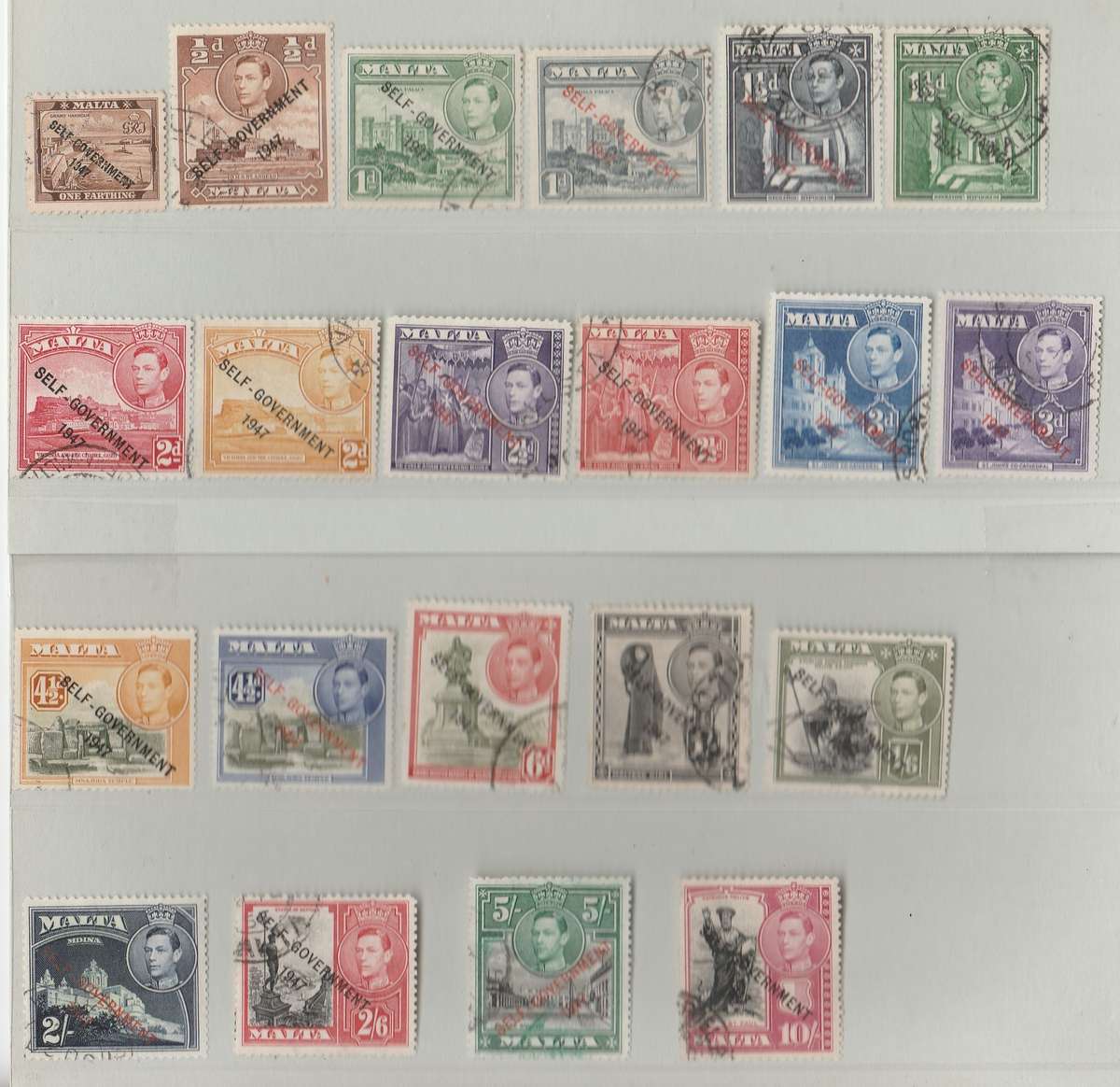 MALTA    1948  SELF GOVT    .   FULL SET   UP TO 10/-