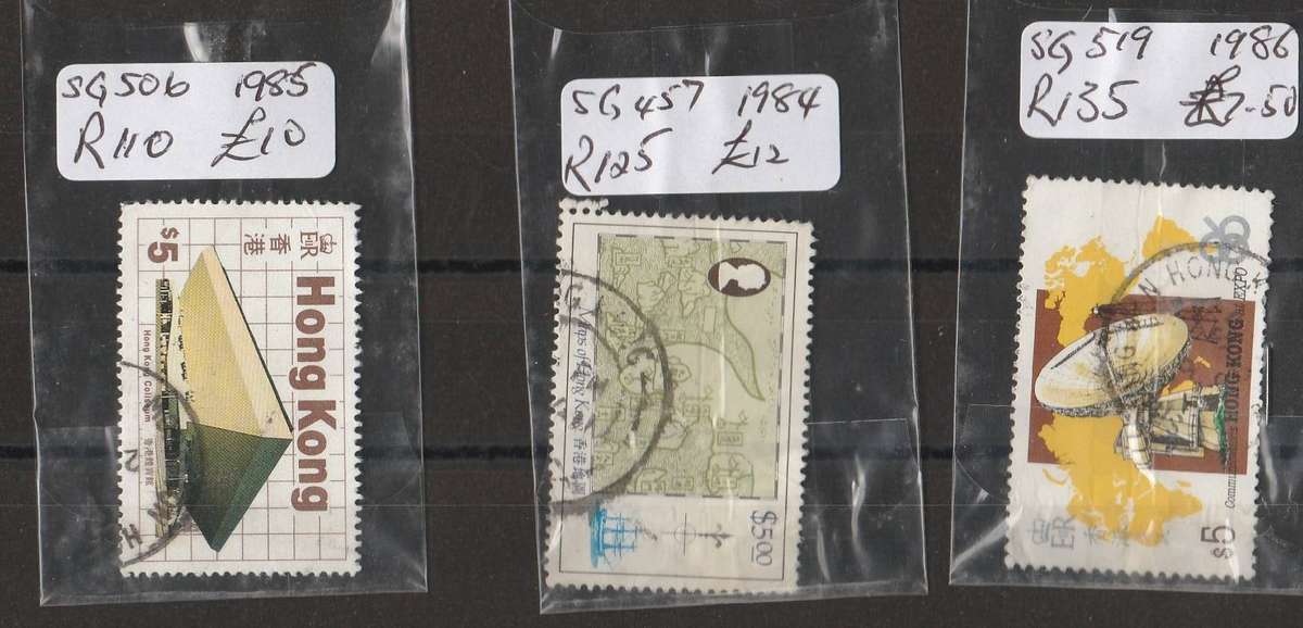 HONG KONG      $5    STAMPS    84/85/86  AS SCAN