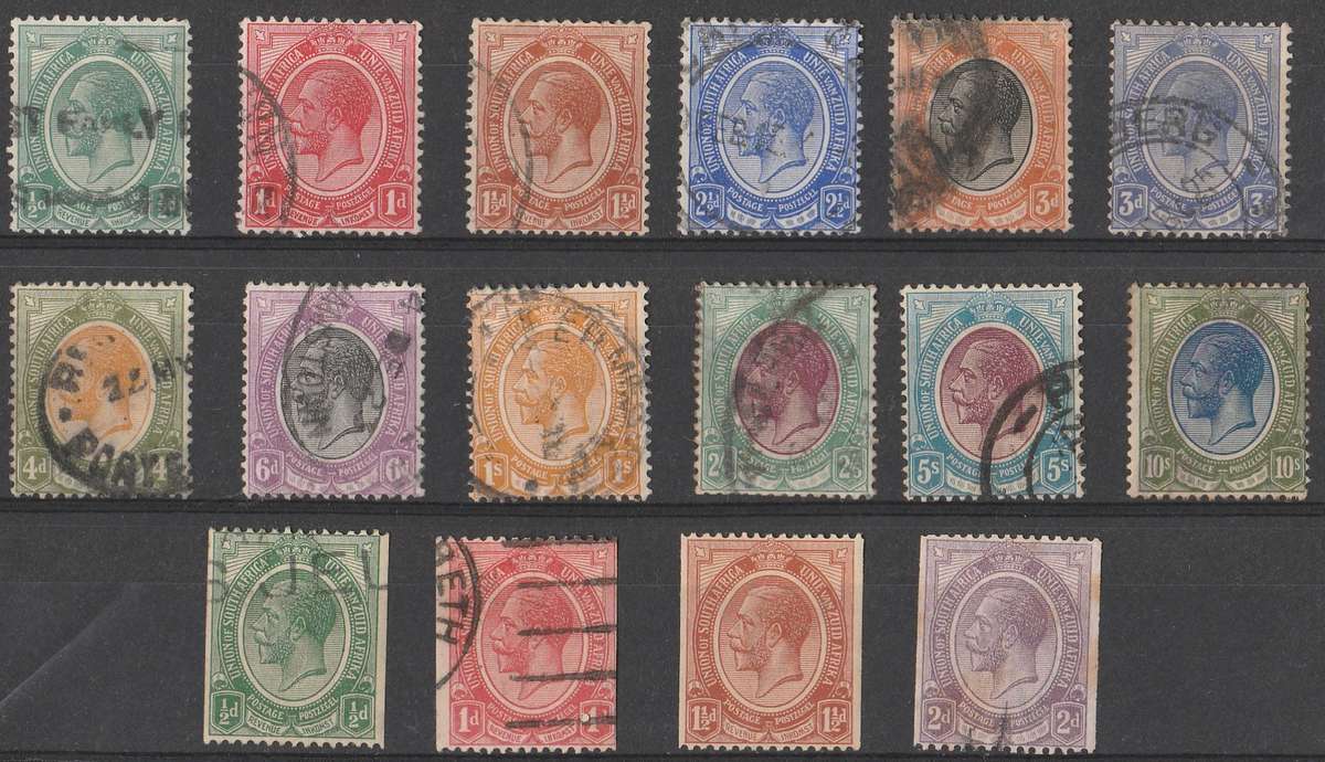 UNION OF SOUTH AFRICA   1913  KINGS HEAD     UP TO 10/-   PLUS COILS