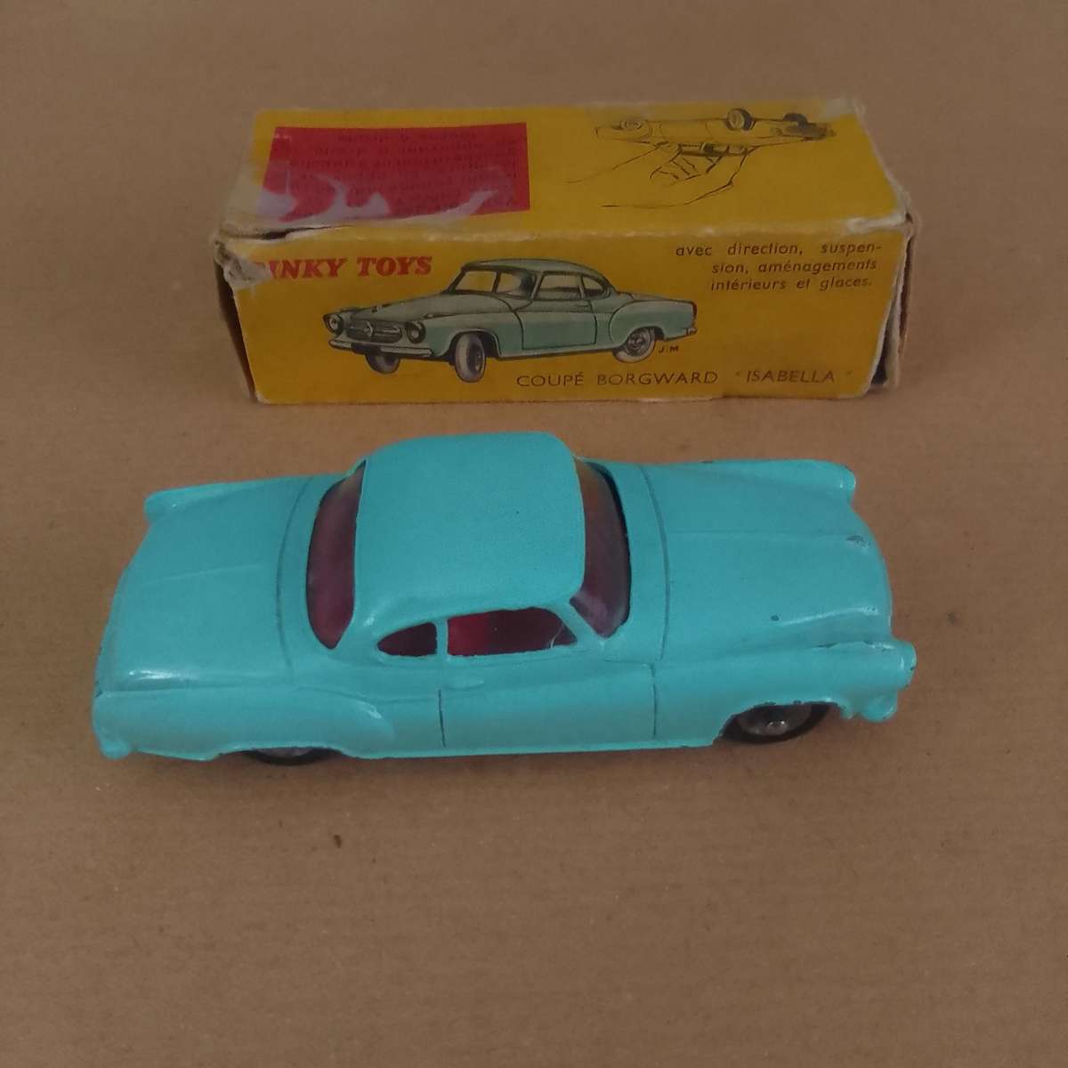 Borgward Isabella Original Dinky Toy with Box Made in France by Meccano 1:43 scale