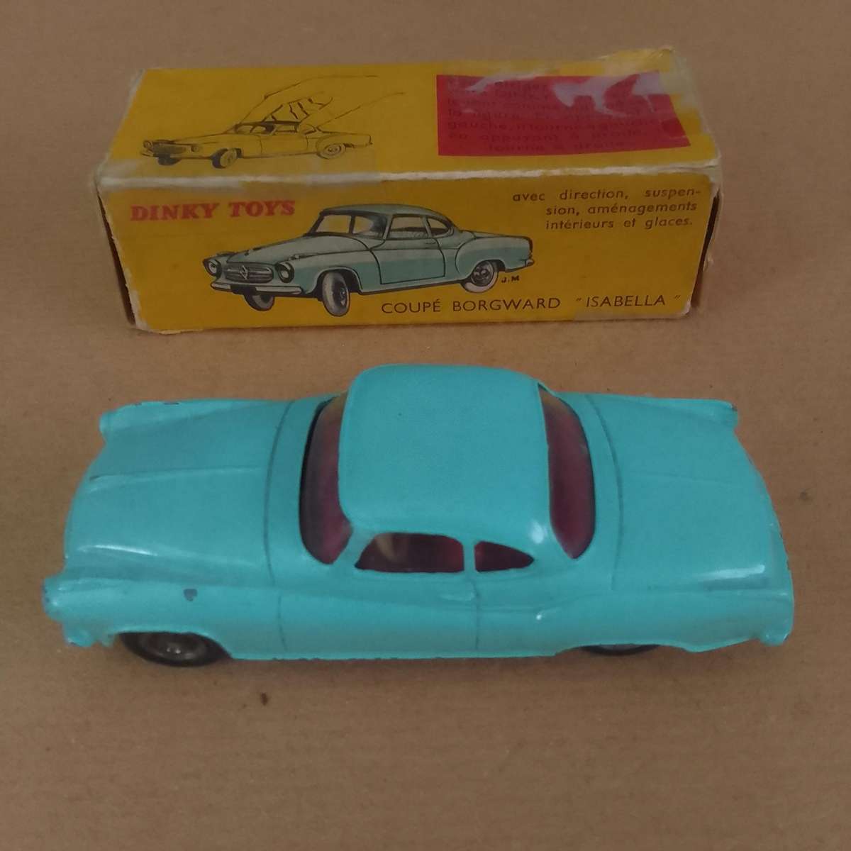 Borgward Isabella Original Dinky Toy with Box Made in France by Meccano 1:43 scale
